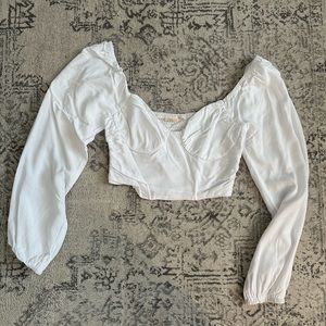 Pacsun LA Hearts Sweetheart Puff Sleeve Crop Top